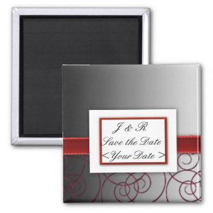 Black  and red graduated wedding set magnet