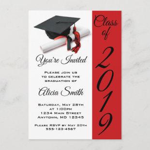Black and Red Graduation Cap and Tassel