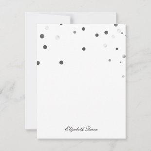 Black and Silver Glitter Dot Invitation Stationery