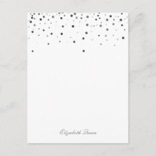 Black and silver Glitter Dot Invitation Stationery