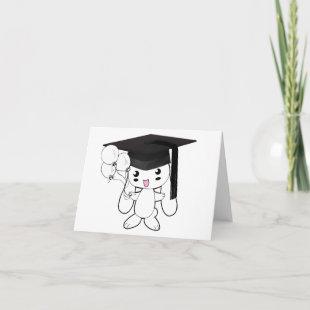 Black and white cute graduation invitation