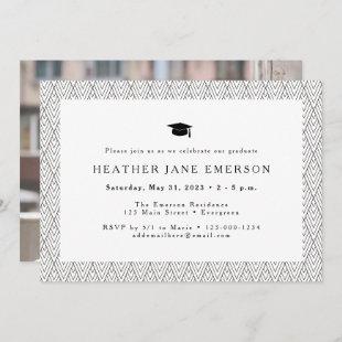 Black and White Graduation Invitation