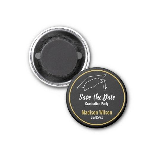 Black and White Graduation Party Save the Date Magnet