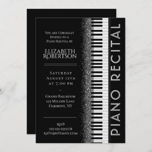 Black and White Piano Recital Invitation