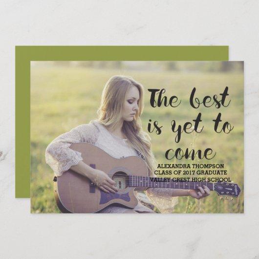 Black Best is Yet to Come Photo Graduation Invitation