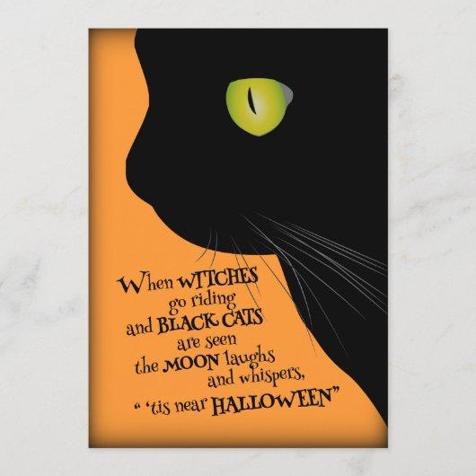 Black Cat 'Tis Halloween Party Invitation
