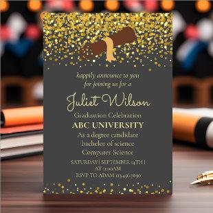 Black college university graduation commencement invitation