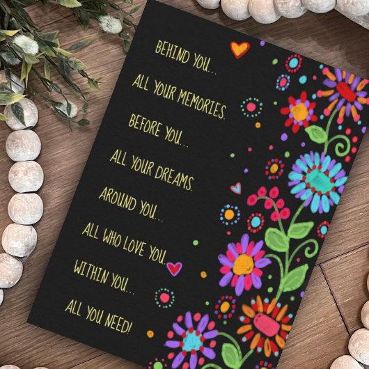 Black Floral All You Need Congrats Inspirational Card