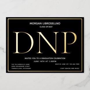 Black Gold DNP Graduation Foil Invitation