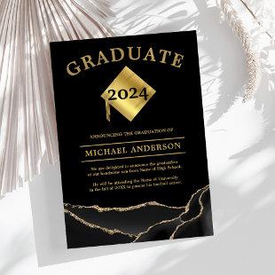 Black Gold Graduation Announcement