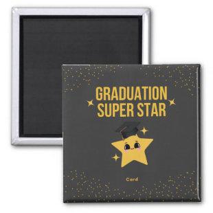 Black Gold Super Star Graduation Congratulations  Magnet