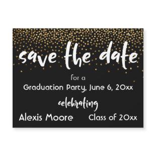 Black Graduation Party Save the Date Magnetic Card