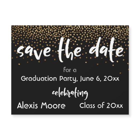 Black Graduation Party Save the Date Magnetic Card