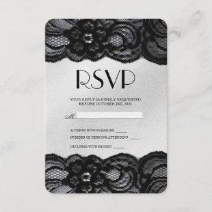 Black Lace and Satin RSVP