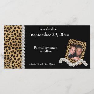 Black Leopard And White Pearls Save The Date