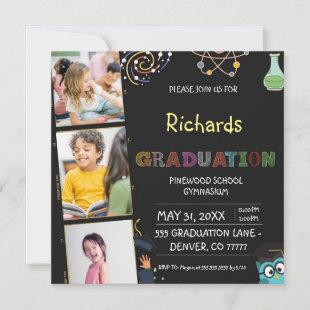 Black pre k graduation invitation
