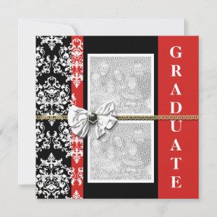 Black red graduation damask template PERSONALIZE