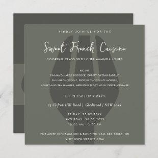 BLACK SPOON FORK COOKING CLASS INVITE TEMPLATE
