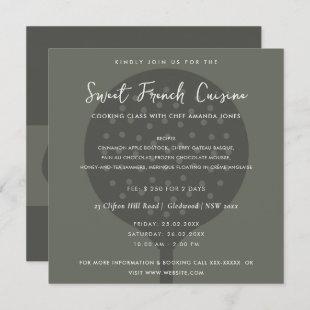 BLACK SPOON FORK COOKING CLASS INVITE TEMPLATE