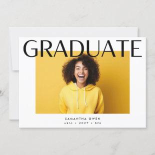 black stylish voguish ultra chic smart grad photo announcement