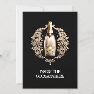 Black tie formal event | Vintage sparkling wine  Invitation