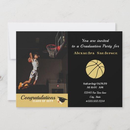 Black White and Golden Bowling graduation party  Invitation