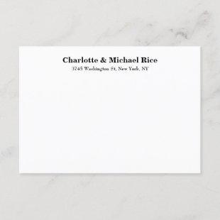 Black White Classical Bold Text Elegant Family Enclosure Card