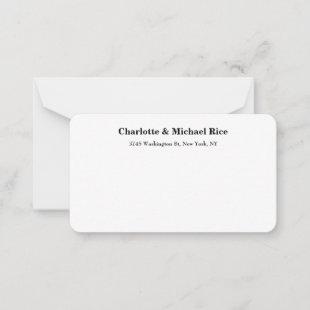 Black White Classical Bold Text Elegant Family Note Card