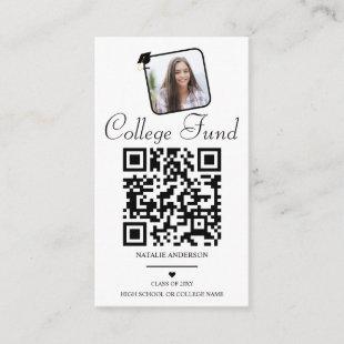Black White College Fund QR Graduation Enclosure Card