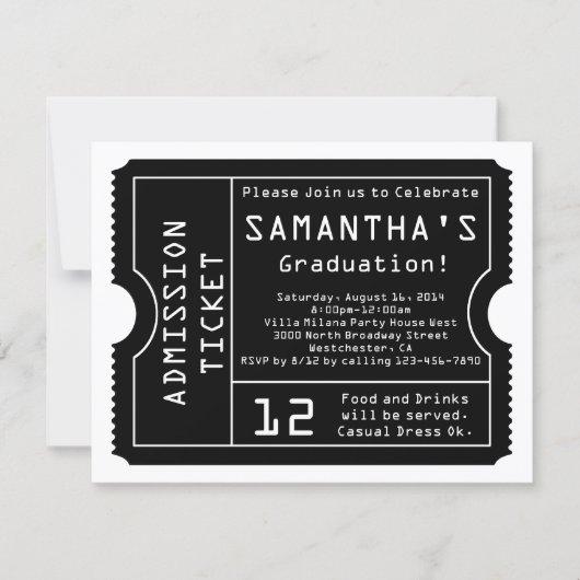 Black/White Digital Graduation Ticket Invitation