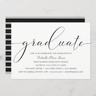 Black & White Elegance | Graduation Party Invitation