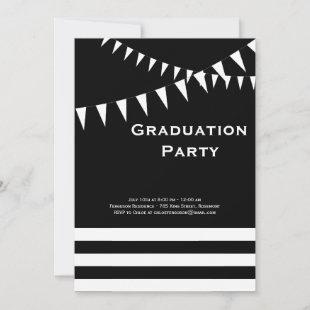Black & White Graduation Party Invitation