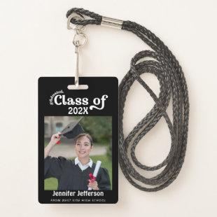 Black & White Graduation Photo Badge