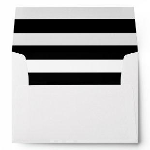 Black White Stripe Pattern Floral Graduation  Envelope
