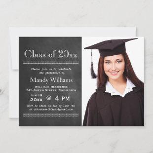 Blackboard Photo Graduation Invitation