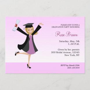 Blonde Graduation Party Invitation