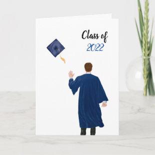 Blue 2022 Congratulations, Graduate Card - Male