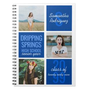 Blue 3-Photo Fun Boxes Class Year Notebook