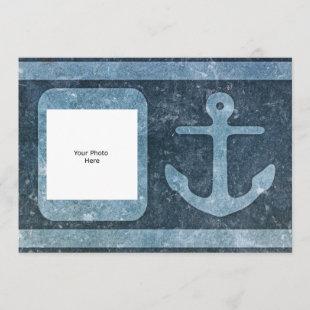 Blue Anchor Add Text/Photo Invitation