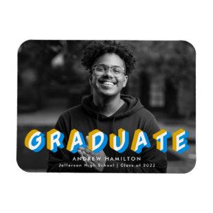 Blue and Gold | Anaglyph Graduation Photo Magnet
