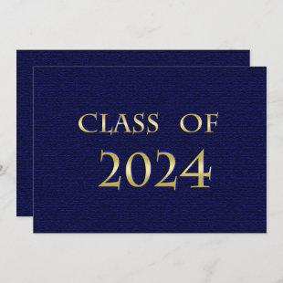 Blue and Gold Class of 2024 Graduation Party Card