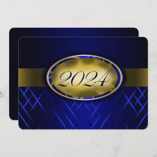 Blue and Gold Class of 2024 Party Invitation