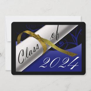 Blue and Gold Graduation Announcement