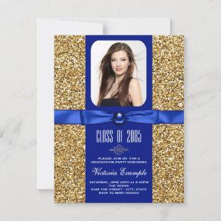 Blue and Gold Graduation Announcements