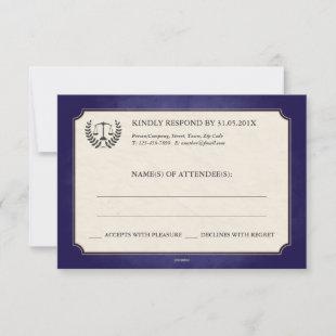 Blue and Gold Law Firm/Law School Graduation RSVP Invitation