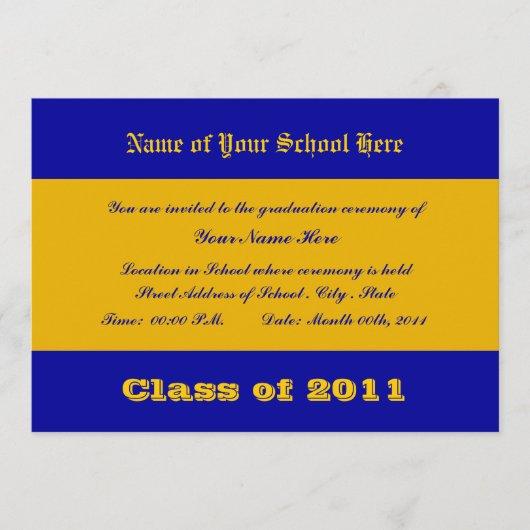Blue and Gold School Colors Invitation