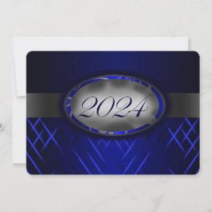 Blue and Silver Class of 2024 Invitation