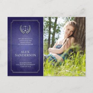 Blue and Silver Law School Graduation Announcement