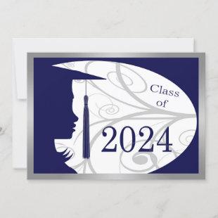 Blue and Silver Silhouette 2024 Card