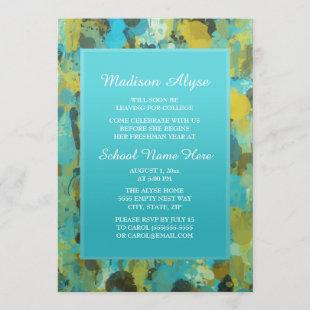 Blue and Yellow Paint College Trunk Party Invitation